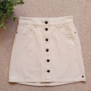 Roxy Beige Corduroy High-Waisted Skirt - S